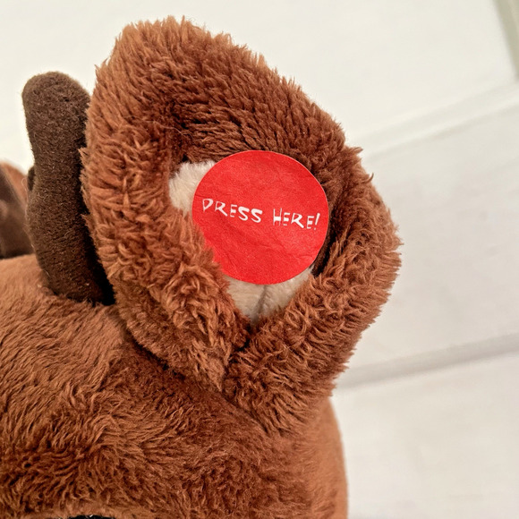 Build A Bear RUDOLPH & CLARICE REINDEER Plush Light Up Nose Works 15" - Picture 5 of 10